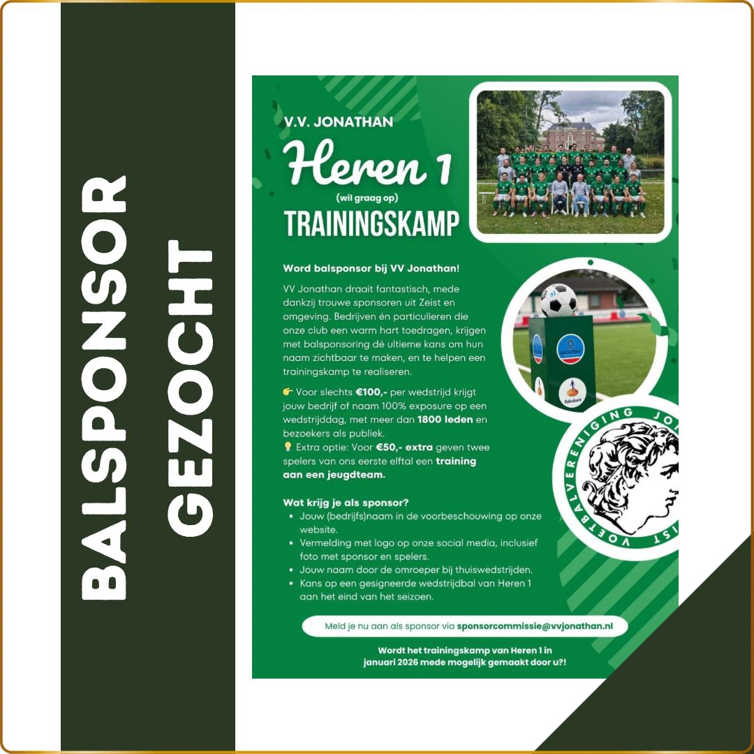 Word balsponsor van VV Jonathan!