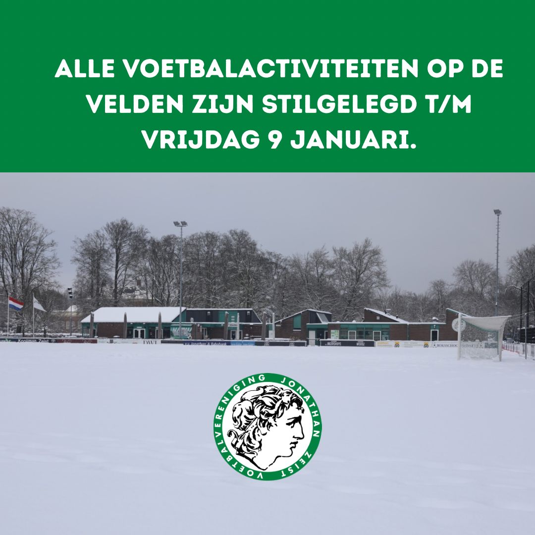 Alle trainingen en oefenwedstrijden t/m vrijdag geannuleerd