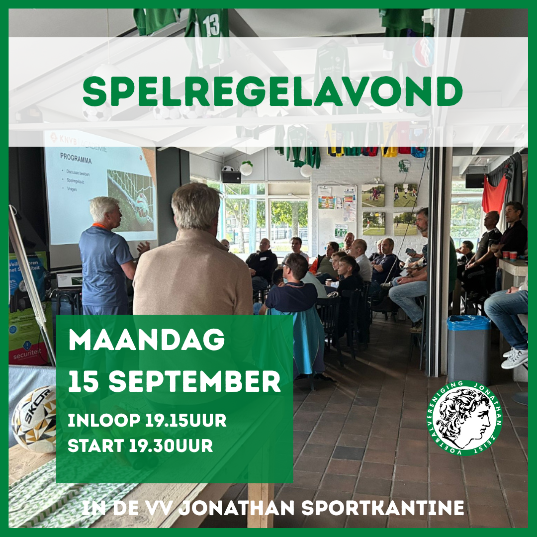 Succesvolle start, nu deel 2: spelregels op maandag 15 sept