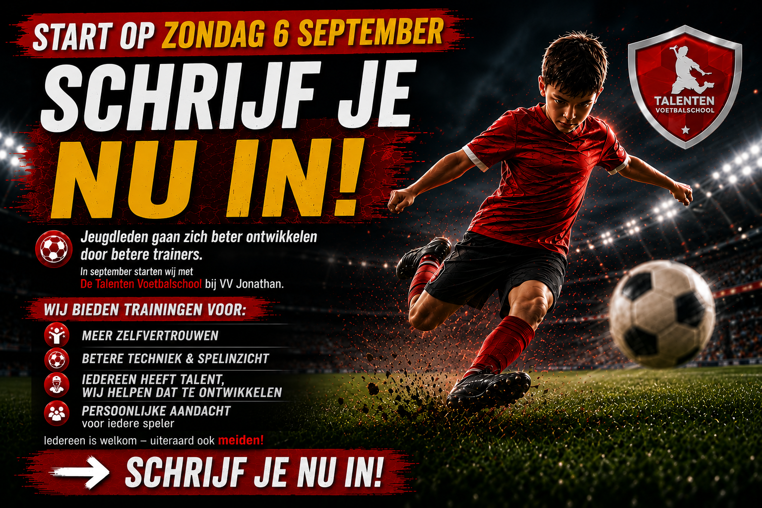 vv Jonathan en De Talenten Voetbalschool slaan de handen ineen
